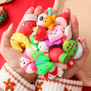 10-50Pcs Christmas Mochi Squishy Decompressio Toys Squeeze Soft Sticky Stress Relief Funny Fidget Toys For Christmas Xmas Gift