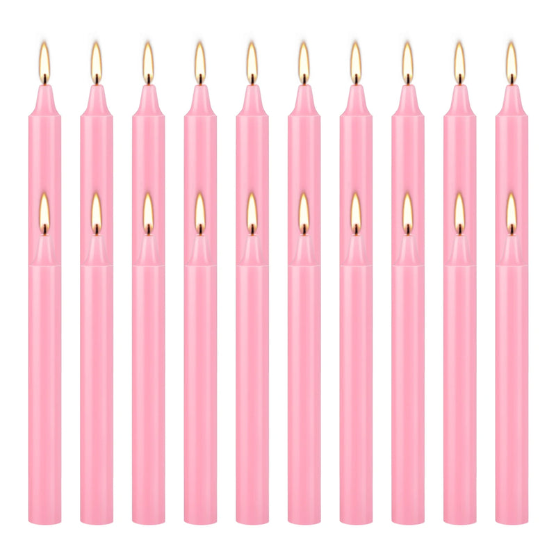 20 Pieces of 4英寸 Pink Wax, Drip-Free, Smoke-Free, Fragrance-Free, Home Dinner Candles, Hand-Pulled, High-Quality, Suitable for Church, Family, Wedding, Party, Seasonal Celebrations, Emergency Situations and Home Decoratio