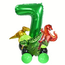 19PCS/PACK 32 inch Green Digital Dinosaur Aluminum Film Balloon Set Forest Theme Party Decoration Balloon