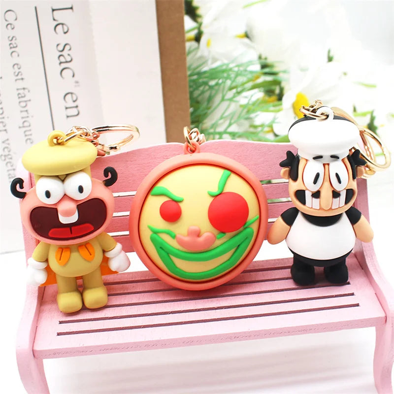 Pizza Tower Keychain Figure Toys Chili Man Chef Cute Anime Dolls Ornament Pendant Bag For Children Educational Christmas Gifts