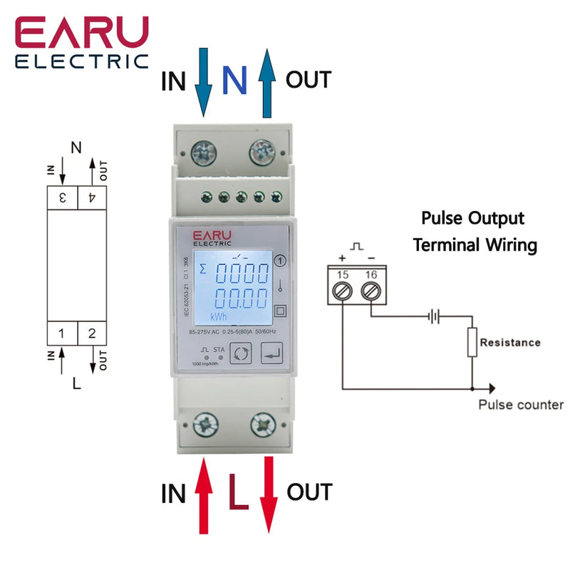 Tuya Wifi Zigbee 110V 220V 80A Smart Single Phase Two-way Bidirectional Energy Meter Timer Power Consumption Monitor KWh Meter