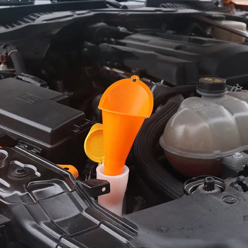 Car Long Stem Funnel Gasoline Oil Fuel Filling Tools Anti-splash Plastic Oil Funnel Motorcycle Refueling Auto Accessories Tools