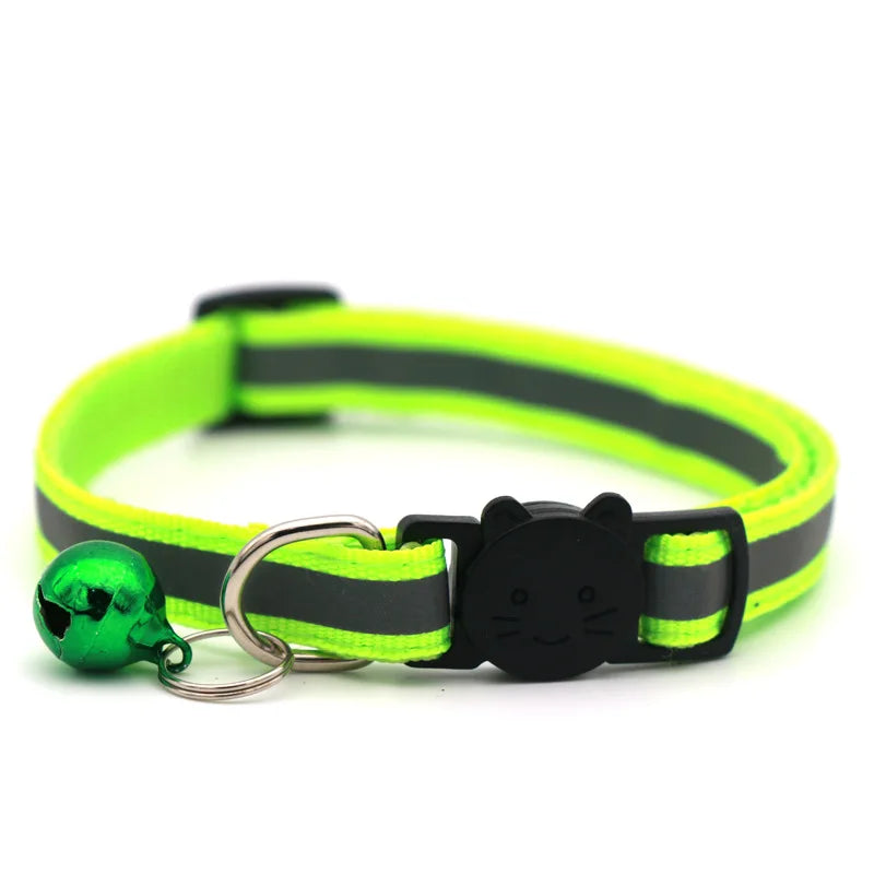 Reflective Nylon Dog Collar Night Safety Flashing Light Up Adjustable Dog Leash Pet Collar for Cats and Small Dogs Pet Supplies