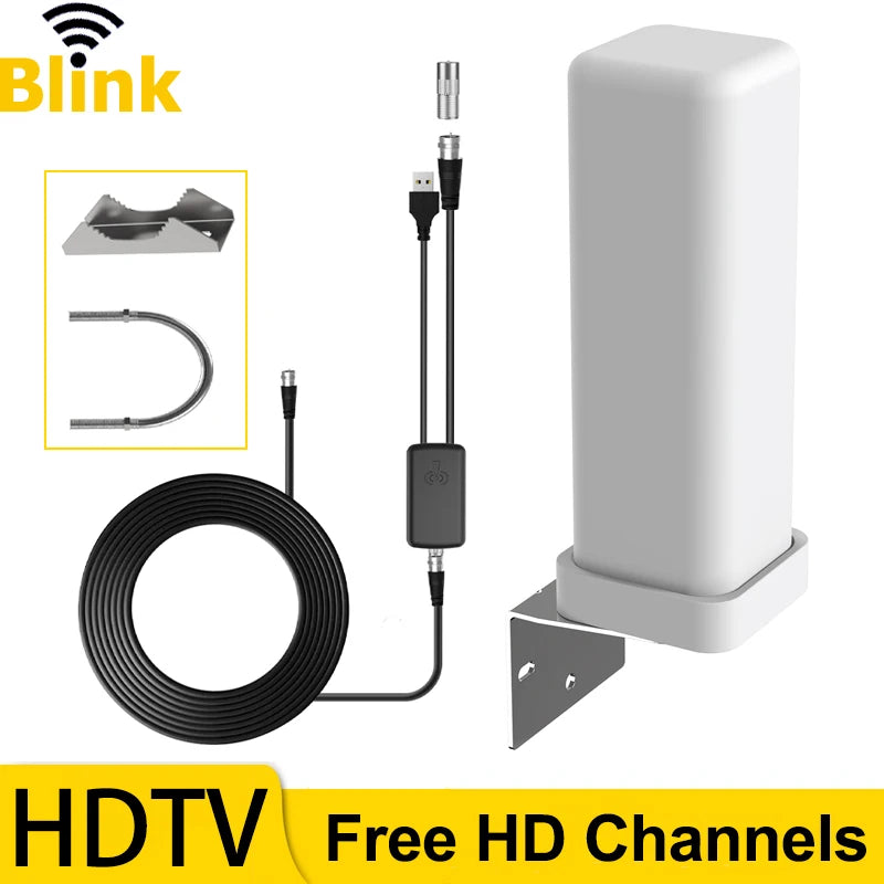 4K Digital HD TV Antenna 35dBi Outdoor Free HDTV Channel 6000 Miles Long Range Signal Amplifier for ATSC/DVB-T/DMB-T/ISDB-T