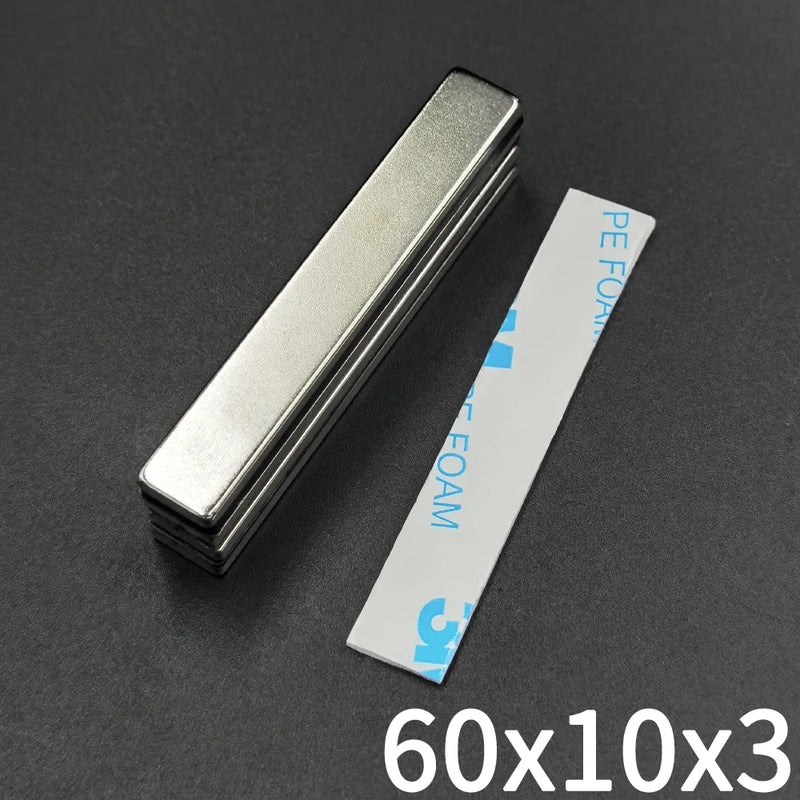 Block Strong Neodymium Powerful Rare Earth Permanent Magnets with Double-Sided Adhesive for Decoration Office Craft Fridge DIY