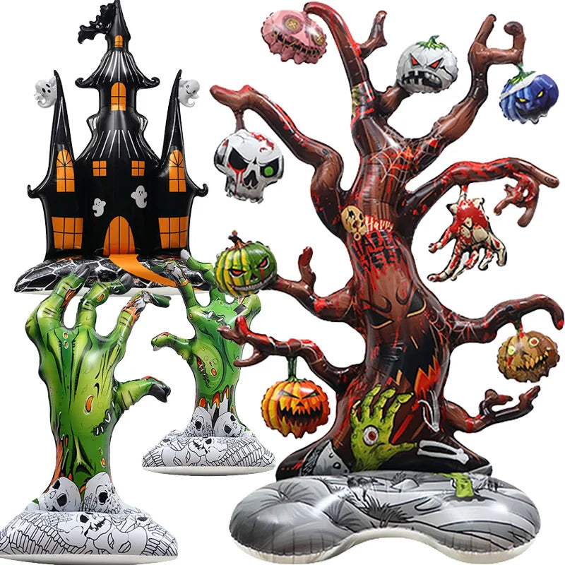 1pc Halloween Decoration Balloon 4D Giant Foil Balloons Castle Halloween Tree Claw Horror Theme Halloween Party Diy Decorations