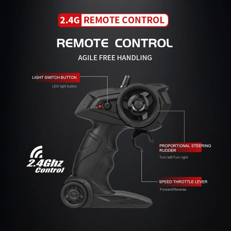 New RC Car 1:16 2WD with LED Light 2.4G 20KM/H High Speed Off-Road Climbing Remote Control Car Toy Gifts for Boys Girls Kids