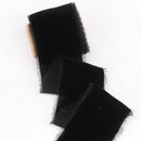 1m/roll Flocking Hand Teared Velvet Ribbon DIY Cake Gift Decoration Wedding Invitation Bracelet Flower Hand Teared Velvet Ribbon