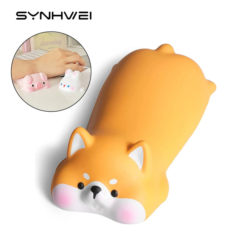 Wrist Rest Support for Mouse Keyboard Computer Elbow Pad Arm Rest for Desk Ergonomic Kawaii Cartoon Office Supplies White-collar
