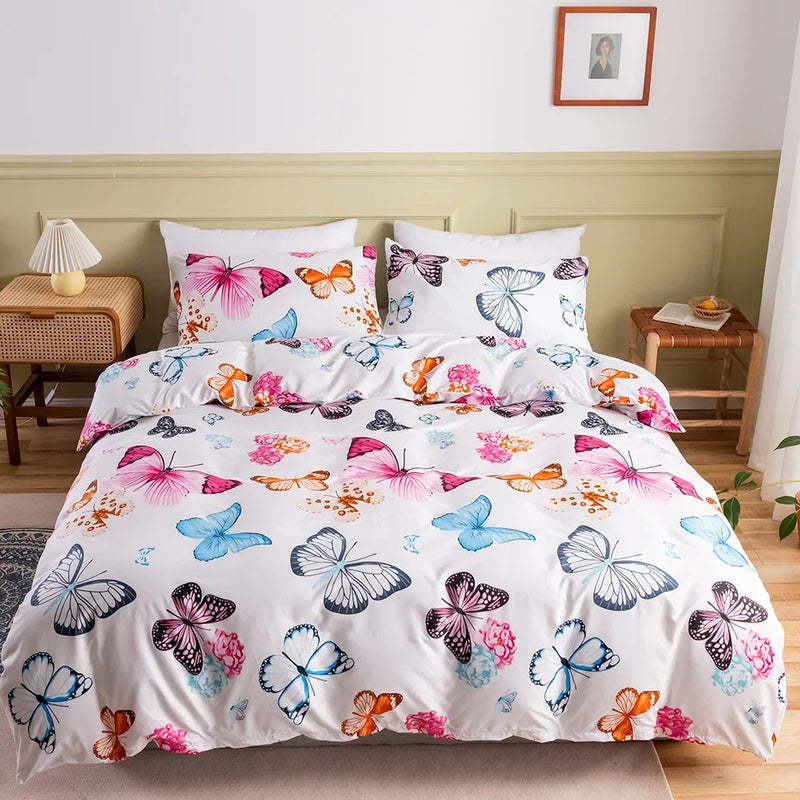 Luxury Bedding Sets 2/3 Pcs Nordic Butterfly Pattern Northern Europe Duvet Cover Set 220x240 200x200 for Adult King Queen Twin