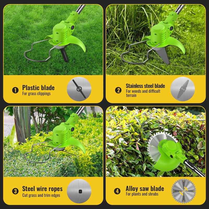 CONENTOOL 4 in 1 Electric Grass Cutter Machine For Garden with 3T Blade and Line Lawn Mower Hedge Trimmer Multifunctional Tools