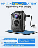 BOBLOV M5 Police Body Cam 1440P Body Mounted Cam 256G Bodycam Night Vision IP67 Dashcam 4200mAh Battery Body Camera GPS Recorder