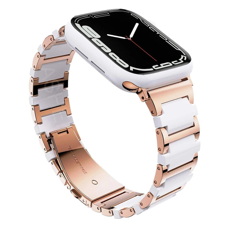 For apple watch band series 7 6 5 4 se 45mm 44mm 41mm 40mm strap ceramic Stainless steel bracelet for iwatch 3 42mm 48mm bands