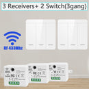 Wireless Light Wall Switch RF 433Mhz Remote Control 1/2/3Gang Interruptor Smart Lighting Switch For Lamp LED 10A 110V 220V