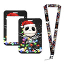 The Nightmare Before Christmas Jack Sally Lanyards Keychain Card Badge Holder ID Credit Card Pass Hang Rope Halloween Gift