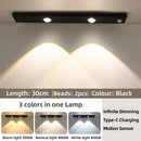 White/Black LED Cabinet Light USB Rechargeable Motion Sensor LED Light for Kitchen Wardrobe Cabinet Lighting 20CM/30CM/40CM/50CM