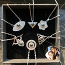 Valentine's Day Gift Custom Photo Projection Necklace DIY Picture Inside Titanium Steel Chain Couple Necklace Women Men Jewelry