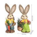 2PCS Straw Rabbit 2025 Easter Bunny Ornament Party Decorations Holiday Home Garden Wedding Decor Crafts Photo Props 25/35cm