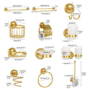 Gold Bath hardware Set Bathroom Accessories Shelf Soap Dish Toilet Paper Holder Soap Dispenser Robe Hook ELM53G