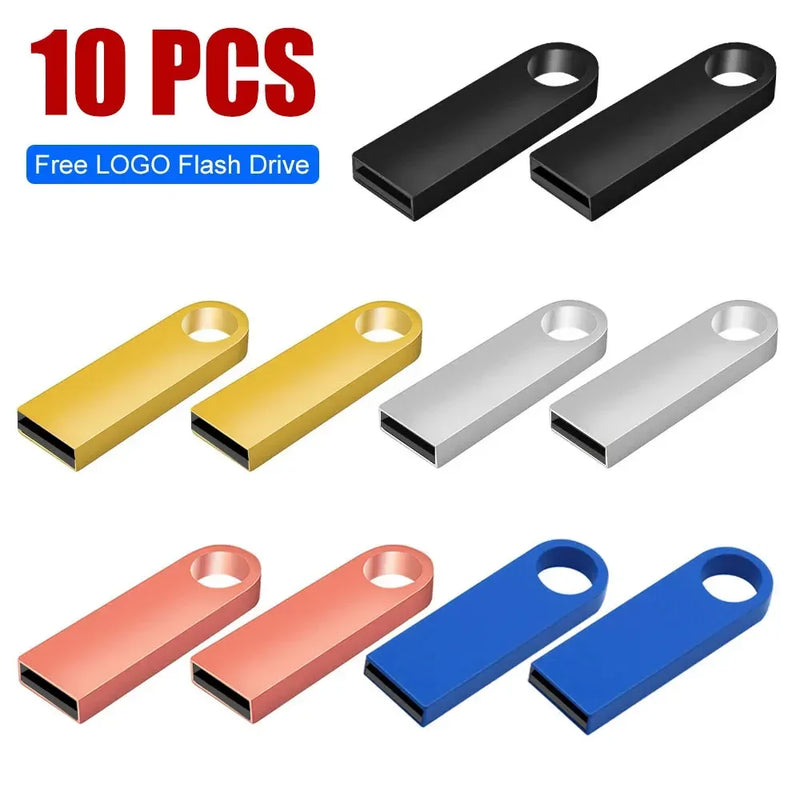 10pcs/lot usb flash drive pen drive 4GB 8GB 16GB 32GB 64GB waterproof Metal Key pendrive Card Memory Stick,over 10 pcs free LOGO