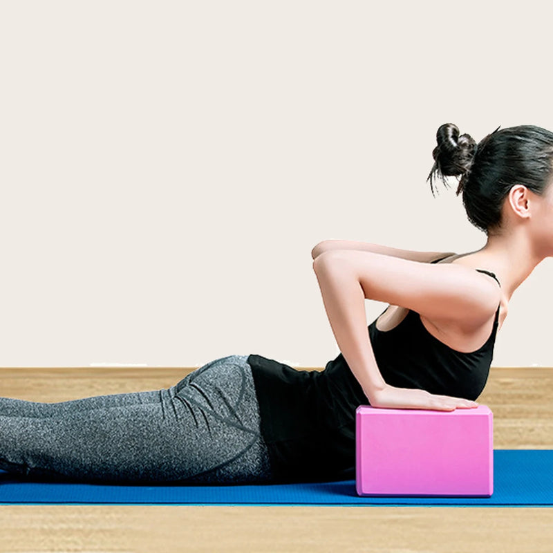 High Density Yoga Blocks -Firm EVA Foam Bricks - Gymnastics Block for Muscle Pain and Stress Pink