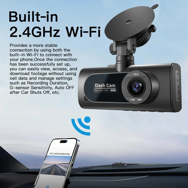3 Channel WiFi Car DVR HD 1080P 3-Lens Vehicle Dash Cam Three Way Camera DVRs Recorder Video Registrator Dashcam Camcorder