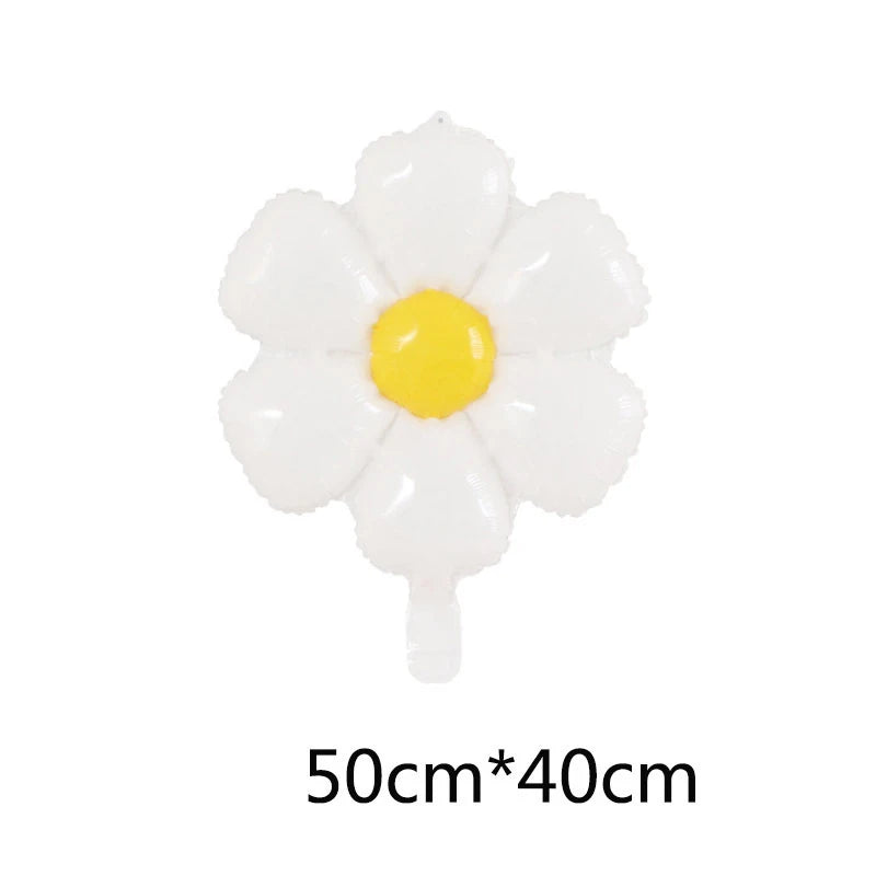 White Daisy Flower Foil Balloon Plumeria Helium Ball Wedding Kids Birthday Party Decoration Baby Shower INS Photo Props