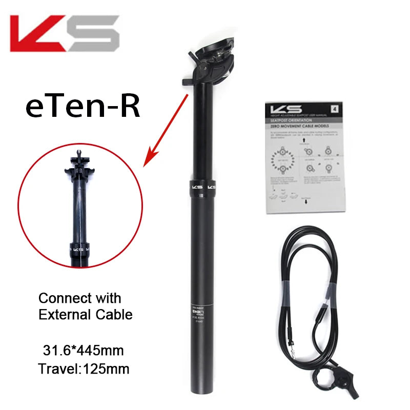 KS EXA 900I Wire Control Hydraulic Seat Tube MTB Seatpost 30.9/31.6mm Cable Remote Internal Routing Dropper