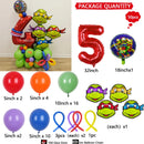 50Pcs Teenage Mutant Ninja Turtles American Animated Characters Superhero Warriors Red Numbers Birthday Party Decoration Balloon