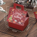 4/8Pc Christmas House Cookie Box with Handle Candy Chocolate Biscuit Packaging Boxes Xmas Gift Wrapping New Year Party Treat Box