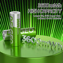 Delgeo AA Rechargeable lithium Battery 1.5V with Charging Case 3600mWh Large Capacity Compatiable for Camera, Gamepad, GPS, Toys