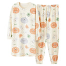 Big Size M-5XL Spring Knitted Cotton Pijamas Two Piece Set Long Sleeved Women Pyjamas Ladies Sleepwear Cute Cartoon Pijamas