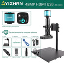 YIZHAN 48MP Digital Microscope 4K Video Recording USB HDMI Industrial Microscope Camera 130/180X C-mount Lens Soldering Repair