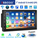 ESSGOO 7"/9"/10“ 2 DIN Android 14 4+64G Car Stereo Carplay Android Auto GPS Navi Bluetooth FM RDS Radio WIFI Touchscreen ChatGPT