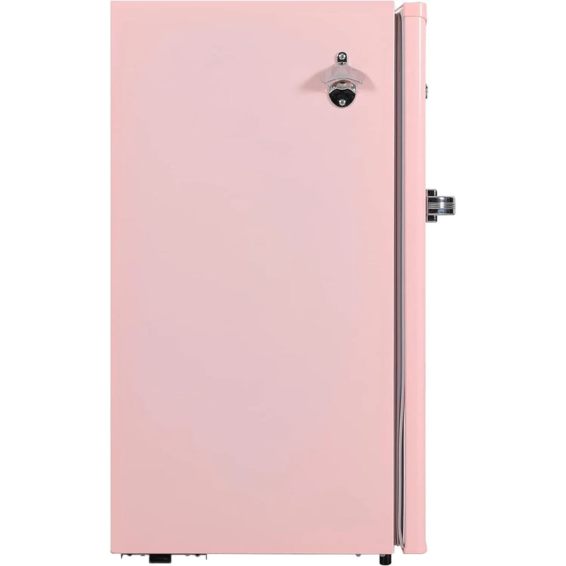 EFR376 Retro Bar Fridge Refrigerator with Side Bottle Opener, 3.2 cu. Ft, Pink/Coral | USA | NEW