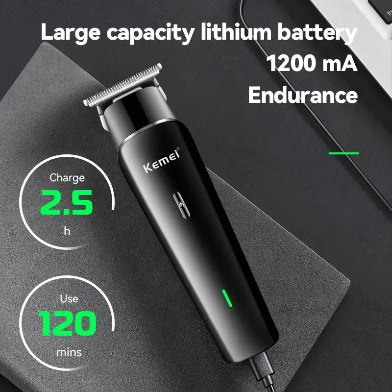 Kemei KM-1115 Fast Usb Charging Rechargeable Hair Trimmer USB Low Noise Professional Cordless Portable Men's Hair Cut Clipper