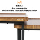 Industrial Coffee Table Set, Stacking Vintage Side End Table, Space Saving, Office Living Room Furniture, 2Pcs