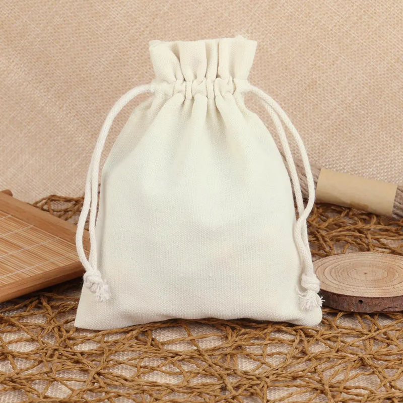 10pcs/lot Cotton Linen Gift Bag Drawstring Pouch Decoration Pocket For Jewelry Packaging Christmas Wedding Gift Bag