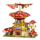2763PCS Idea Glossy Ganoderma Hotel Mushroom House Building Blocks Educational Moc Assemble Bricks Toy Gift For Children Kids