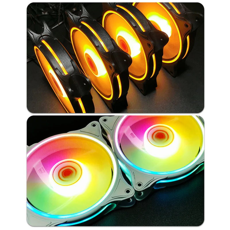 COOLMOON Computer Case 120mm Fan 5V 3 Pin ARGB Cooling Ventilado 12V 4 Pin PWM Computer Chassis Fans Ventilador 12cm Aura Sync