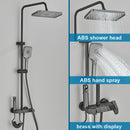 White Bathroom Shower Faucet with Digital Display 4 Function Wall Mount Hot Cold Water Tap Piano Bathroom Shower System