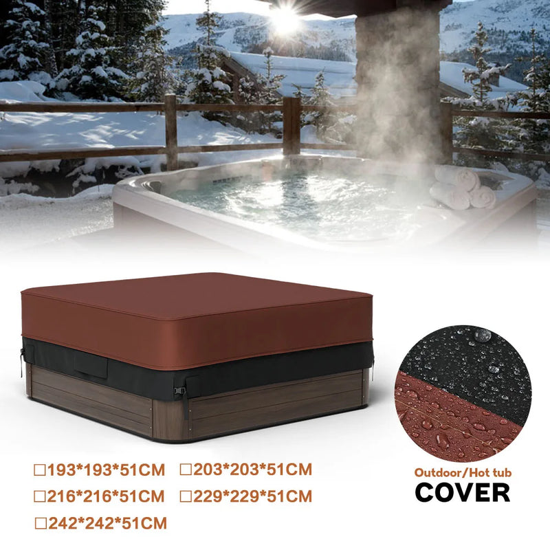 Square Hot Tub Dust Cover Cap swimming pool Waterproof  Anti-UV Outdoor Warm Spa Hotspring Anti-Fall Leaves Snow Rain Dust Cover