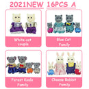 Easter Bunny 10-18Pcs Forest Family Miniture Animals Doll Toy Simulation 1:12 Reindeer Panda Figure Girl Dollhouse Birthday Gift