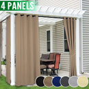 4 Panels Outdoor Curtains for Patio - Waterproof Blackout Curtains & Drapes Windproof UV Protection for Porch Gazebo Pergola