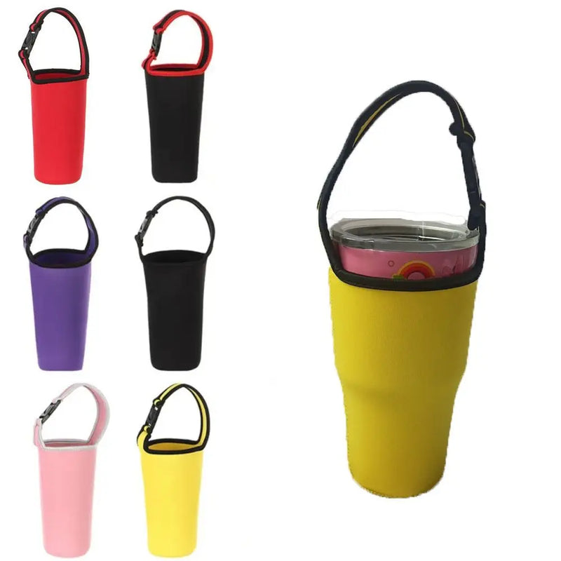 900ml Colorful Anti-Hot Cup Sleeve Eco-Friendly Beverage Bag Water Mug Bottle Holder Tumbler Carrier Cup Accessories