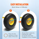 SucceBuy 2-Pack Solid PU Run-Flat Tire Wheel 10" Flat Free Tubeless Tires and Wheels for Dollies Garden Trailers Various Carts