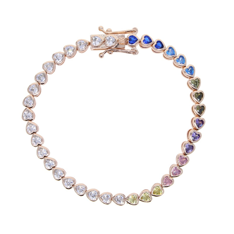 Various Shaped Geometric Bezel Cubic Zirconia 5A CZ Tennis Chain Bracelet Classic Fashion Women Jewelry