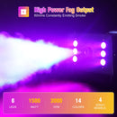 U'King 1500W Smoke Machine RGB 6 LED Fog Machine with Remote Control DJ Disco Christmas Stage Effect Wedding Fogger Machine