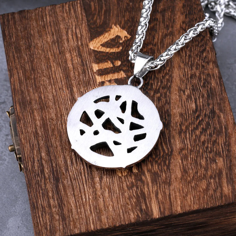 Vintage Pentagram Snake King Necklace Men Women Stainless Steel Fashion Punk Pendant Necklace Charm Chain Jewelry Christmas Gift