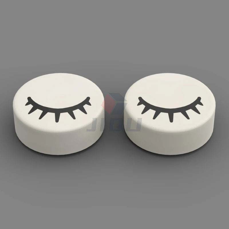 Round Tile Eye Eyelash Pupile Pattern Printed Building Blocks Bulk Accessory MOC Bricks Model Toys Compatible with 98138 14769